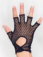 Fingerlösa handskar med prickar