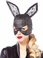 Kanin, maskeradmask med spets och öron