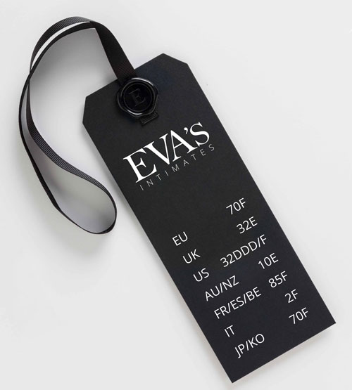 Bra tag with various size conventions