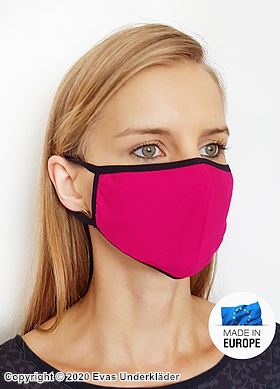 Tvättbar ansiktsmask / munskydd, ett lager, röd-rosa