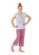 Pyjamas med leopardmönstrade byxor