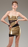 Skir klänning med breda guldband