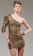 Leopardmönstrad klänning med puffärm