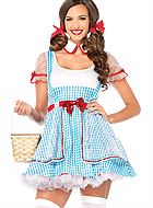 Dorothy från Trollkarlen från Oz, maskeradklänning med paljetter, rutmönster