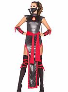 Kvinnlig ninja (aka kunoichi), maskeradklänning i lamé