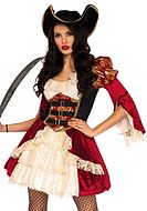 Piratklänning med dekorativ midjekorsett, maskeraddräkt