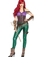 Mera från Aquaman, maskerad-jumpsuit, fiskfjäll
